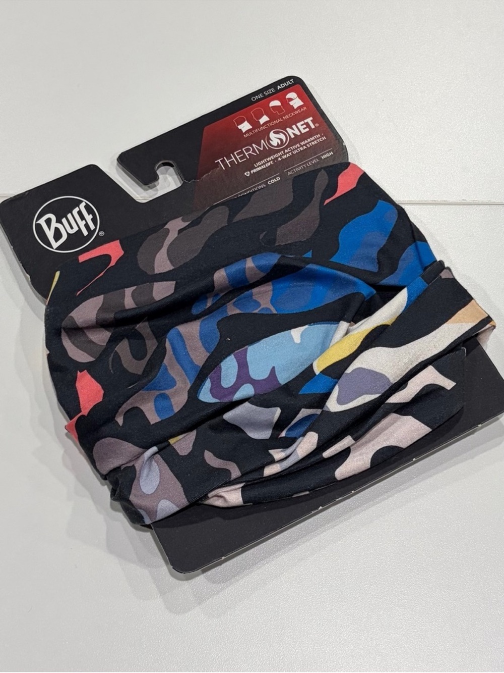 Buff ThermoNet Enphi Tube Adult NWT Navy Blue Pattern Neckwear Stretch Light